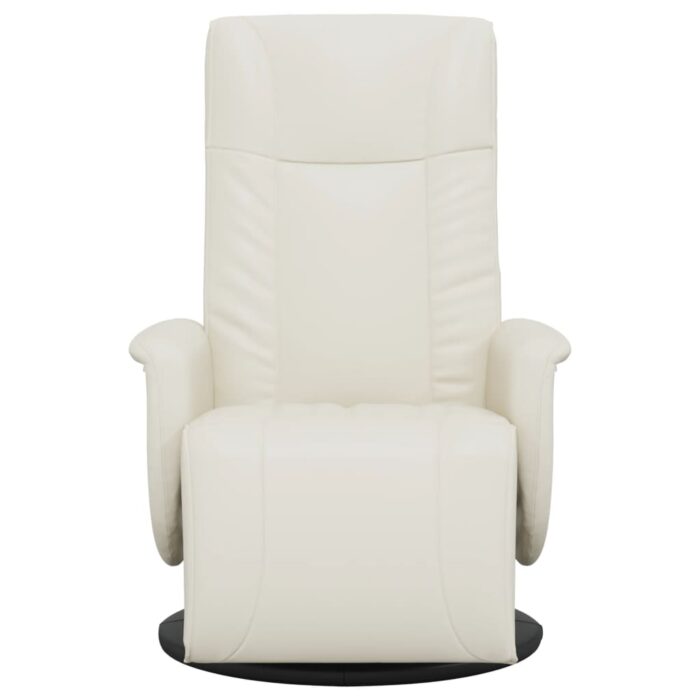 Relaxsessel mit Fussteil Creme Kunstleder – Bild 3