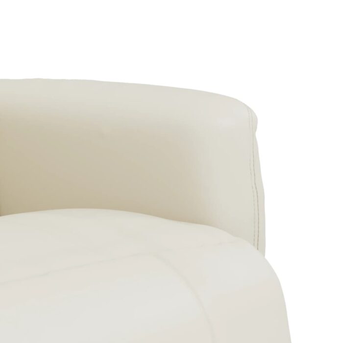 Relaxsessel mit Fussteil Creme Kunstleder – Bild 7