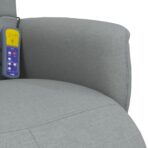 Massagesessel mit Fussteil Hellgrau Stoff – Bild 8