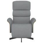 Relaxsessel mit Fussteil Hellgrau Stoff – Bild 3