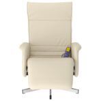 Massagesessel mit Fussteil Creme Kunstleder – Bild 3