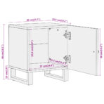 Nachttisch Braun und Schwarz Massivholz Mango – Bild 12