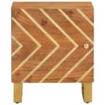 Nachttisch Braun und Schwarz Massivholz Mango – Bild 4