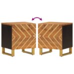 Nachttisch Braun und Schwarz Massivholz Mango – Bild 7