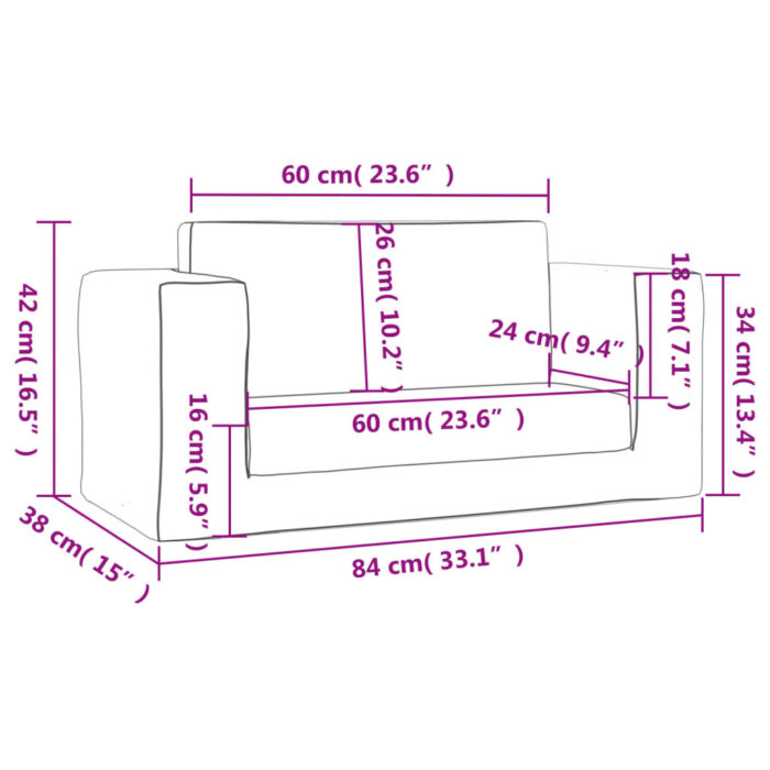 Kinder-Schlafsofa 2-Sitzer Hellgrau mit Sternen Weicher Plüsch – Bild 9