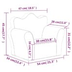 Kindersofa Hellgrau mit Sternen Weich Plüsch – Bild 8