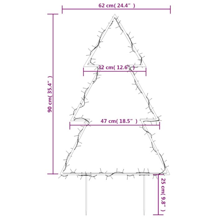 Weihnachtsbaum mit Erdspiessen und 115 LEDs 90 cm – Bild 10