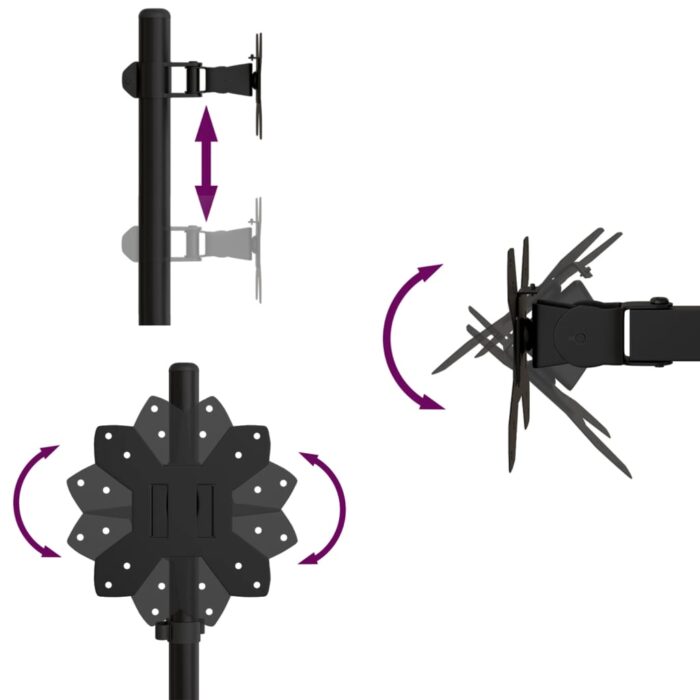 Monitorhalterung Schwarz Stahl VESA 75/100 mm – Bild 8