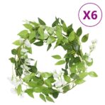 Blumengirlanden Blumen 6 Stk. Weiss 200 cm