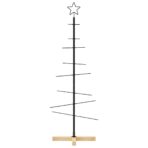 Weihnachtsbaum Metall mit Holzständer Schwarz 120 cm – Bild 3