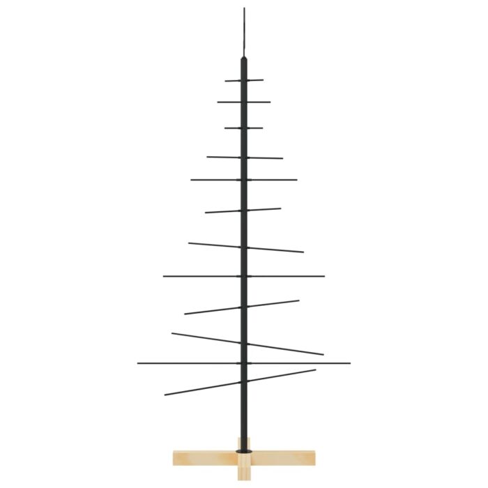 Weihnachtsbaum Metall mit Holzständer Schwarz 120 cm – Bild 4