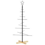 Weihnachtsbaum Metall mit Holzständer Schwarz 120 cm – Bild 5