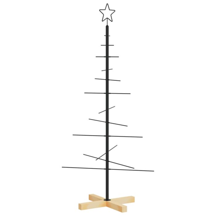 Weihnachtsbaum Metall mit Holzständer Schwarz 120 cm – Bild 5