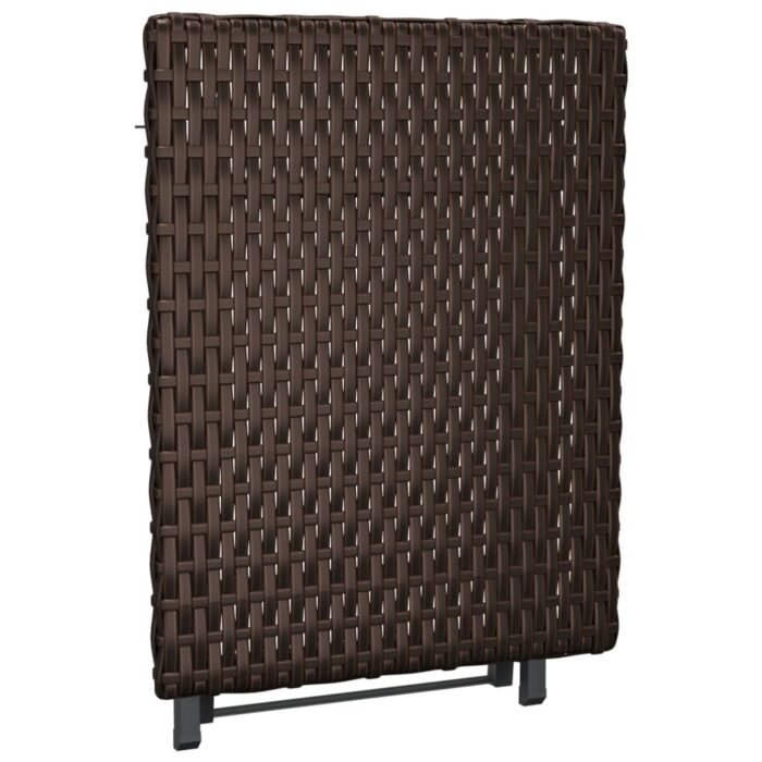 Klapptisch Braun 45x35x32 cm Poly Rattan – Bild 5