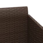 Sonnenliege mit Kissen Braun 182x118x63 cm Poly Rattan – Bild 7