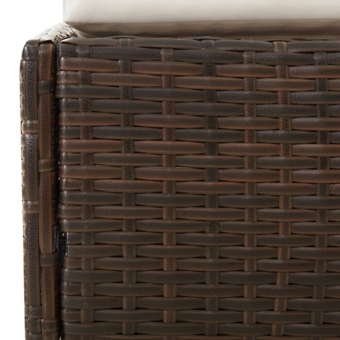 Sonnenliege mit Faltdach Braun 200x114x128 cm Poly Rattan – Bild 8