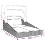Sonnenliege mit Faltdach Braun 200x114x128 cm Poly Rattan – Bild 9