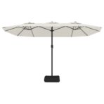 Doppelsonnenschirm Sandweiss 449x265 cm – Bild 4