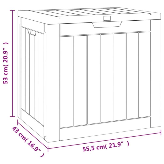Gartenbox Grau 55,5x43x53 cm Polypropylen – Bild 9