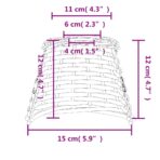 Lampenschirm Weiss Ø15x12 cm Korbweide – Bild 7