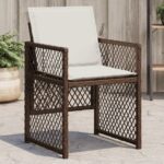 Gartenstühle mit Kissen 4 Stk. Schwarz Poly Rattan