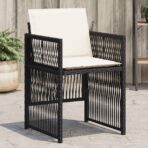 Gartenstühle mit Kissen 4 Stk. Schwarz Poly Rattan