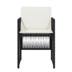 Gartenstühle mit Kissen 4 Stk. Schwarz Poly Rattan – Bild 5