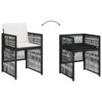 Gartenstühle mit Kissen 4 Stk. Schwarz Poly Rattan – Bild 8