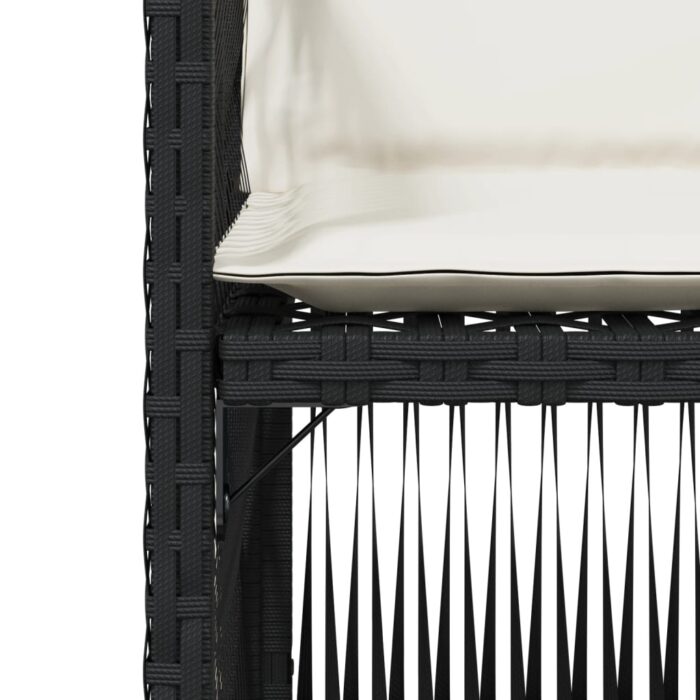 Gartenstühle mit Kissen 4 Stk. Schwarz Poly Rattan – Bild 9