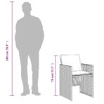 3-tlg. Bistro-Set mit Kissen Schwarz Poly Rattan – Bild 12