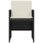 3-tlg. Bistro-Set mit Kissen Schwarz Poly Rattan – Bild 5