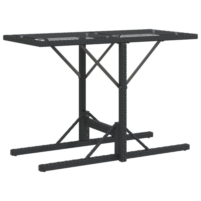 3-tlg. Bistro-Set mit Kissen Schwarz Poly Rattan – Bild 7