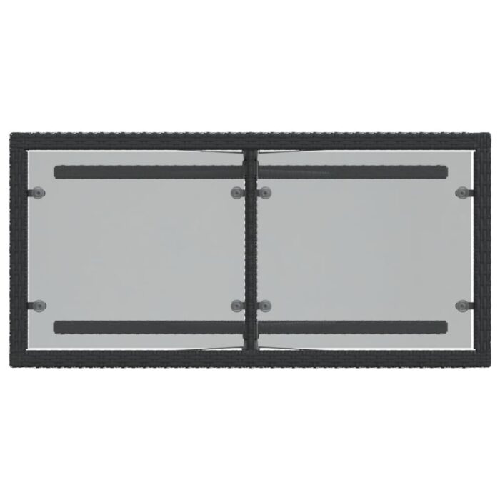 3-tlg. Bistro-Set mit Kissen Schwarz Poly Rattan – Bild 9