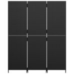 Paravent 3-tlg. Schwarz Poly Rattan – Bild 5