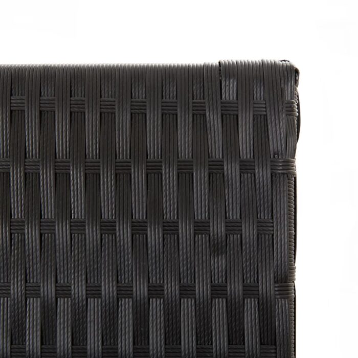 Paravent 3-tlg. Schwarz Poly Rattan – Bild 6