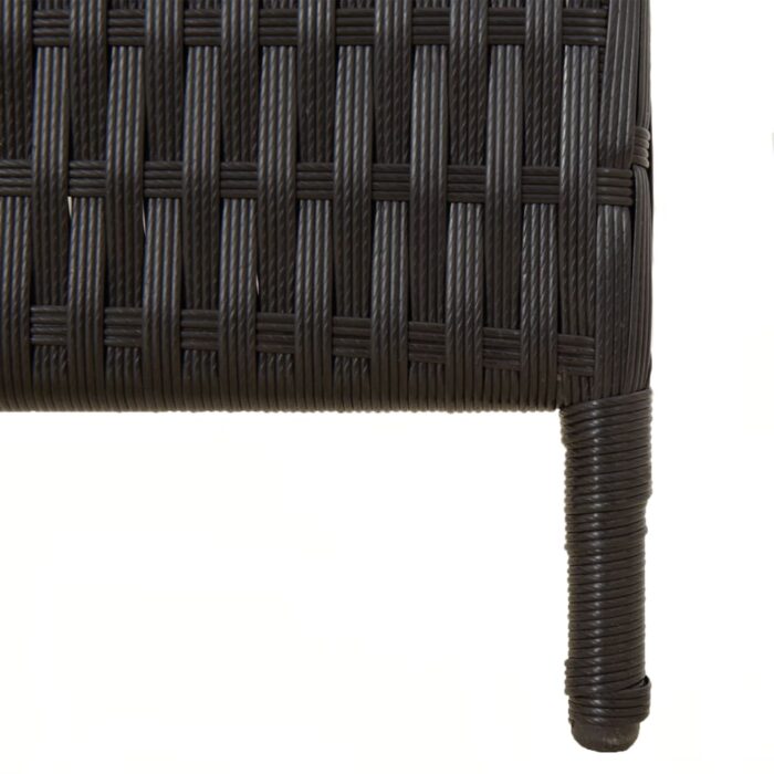 Paravent 3-tlg. Schwarz Poly Rattan – Bild 8