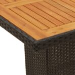 Gartentisch mit Holzplatte Schwarz 190x80x75 cm Poly Rattan – Bild 8