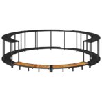Whirlpool-Umrandung mit Stauraum Holztreppe Schwarz Poly Rattan – Bild 5