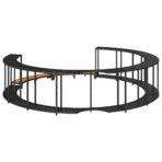 Whirlpool-Umrandung mit Stauraum Holztreppe Schwarz Poly Rattan – Bild 7