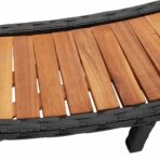 Whirlpool-Umrandung mit Stauraum Holztreppe Schwarz Poly Rattan – Bild 8