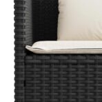 Gartenbank mit Kissen Schwarz Poly Rattan – Bild 10