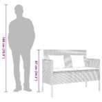 Gartenbank mit Kissen Schwarz Poly Rattan – Bild 11