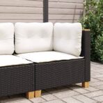 Garten-Ecksofa mit Kissen Schwarz Poly Rattan – Bild 3