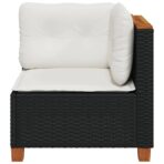 Garten-Ecksofa mit Kissen Schwarz Poly Rattan – Bild 4