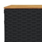 Gartentisch Schwarz 55x55x36 cm Poly Rattan Akazienholz – Bild 7