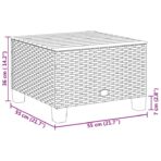 Gartentisch Schwarz 55x55x36 cm Poly Rattan Akazienholz – Bild 8