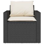 4-tlg. Garten-Sofagarnitur mit Kissen Schwarz Poly Rattan – Bild 6