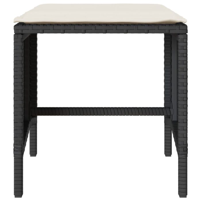 4-tlg. Garten-Sofagarnitur mit Kissen Schwarz Poly Rattan – Bild 7