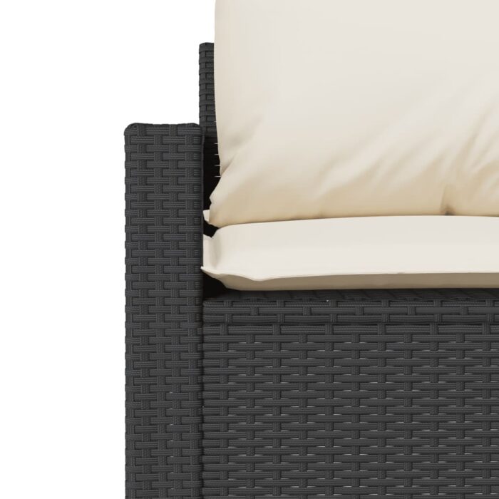 4-tlg. Garten-Sofagarnitur mit Kissen Schwarz Poly Rattan – Bild 8