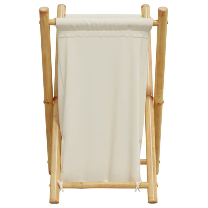 Wäschekorb Cremeweiss 41,5x36x63,5 cm Bambus – Bild 4